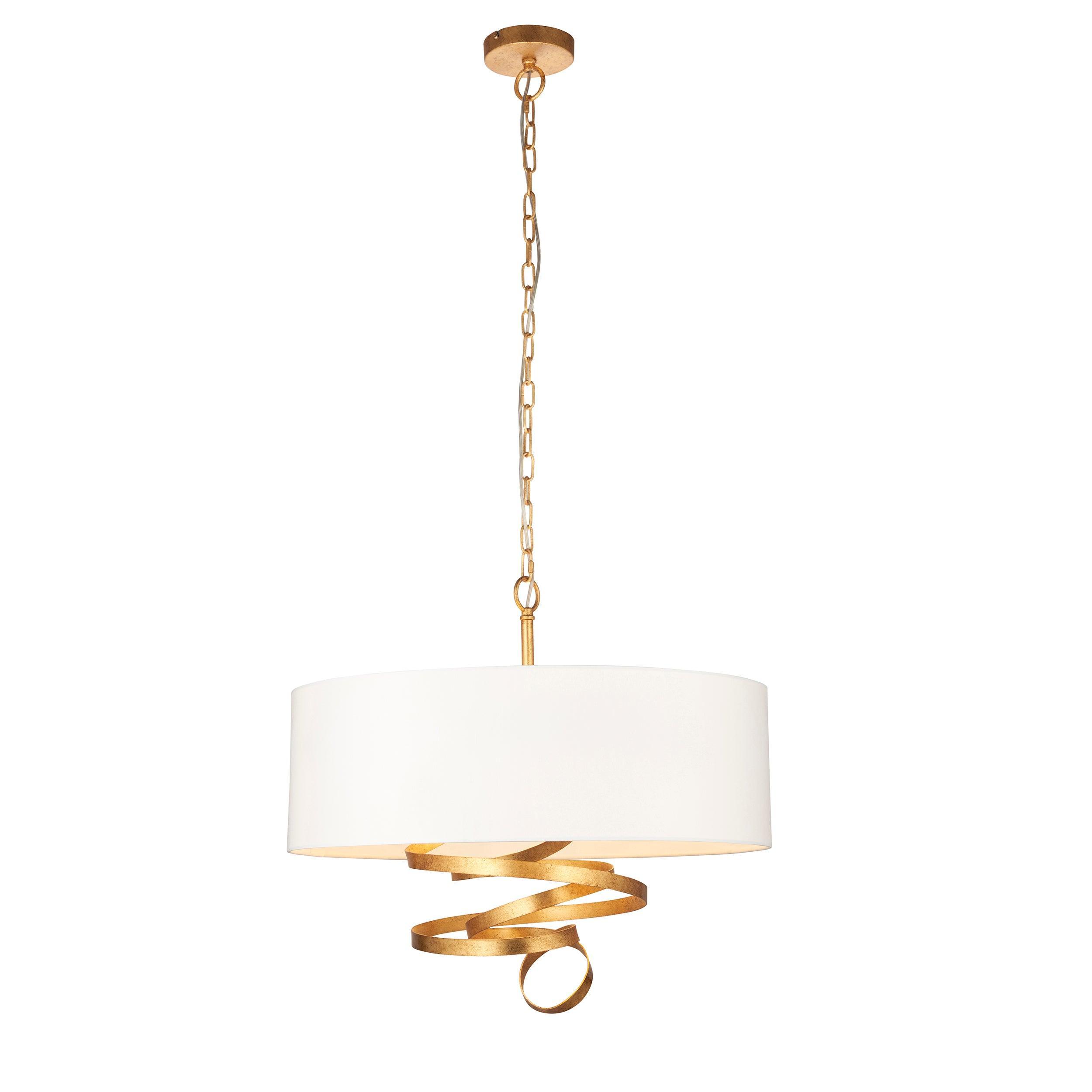 Harleston 3 Light Gold Modern Pendant With Ivory Shade-Ceiling Pendant Lights-Living Lights-7-Tiffany Lighting Direct