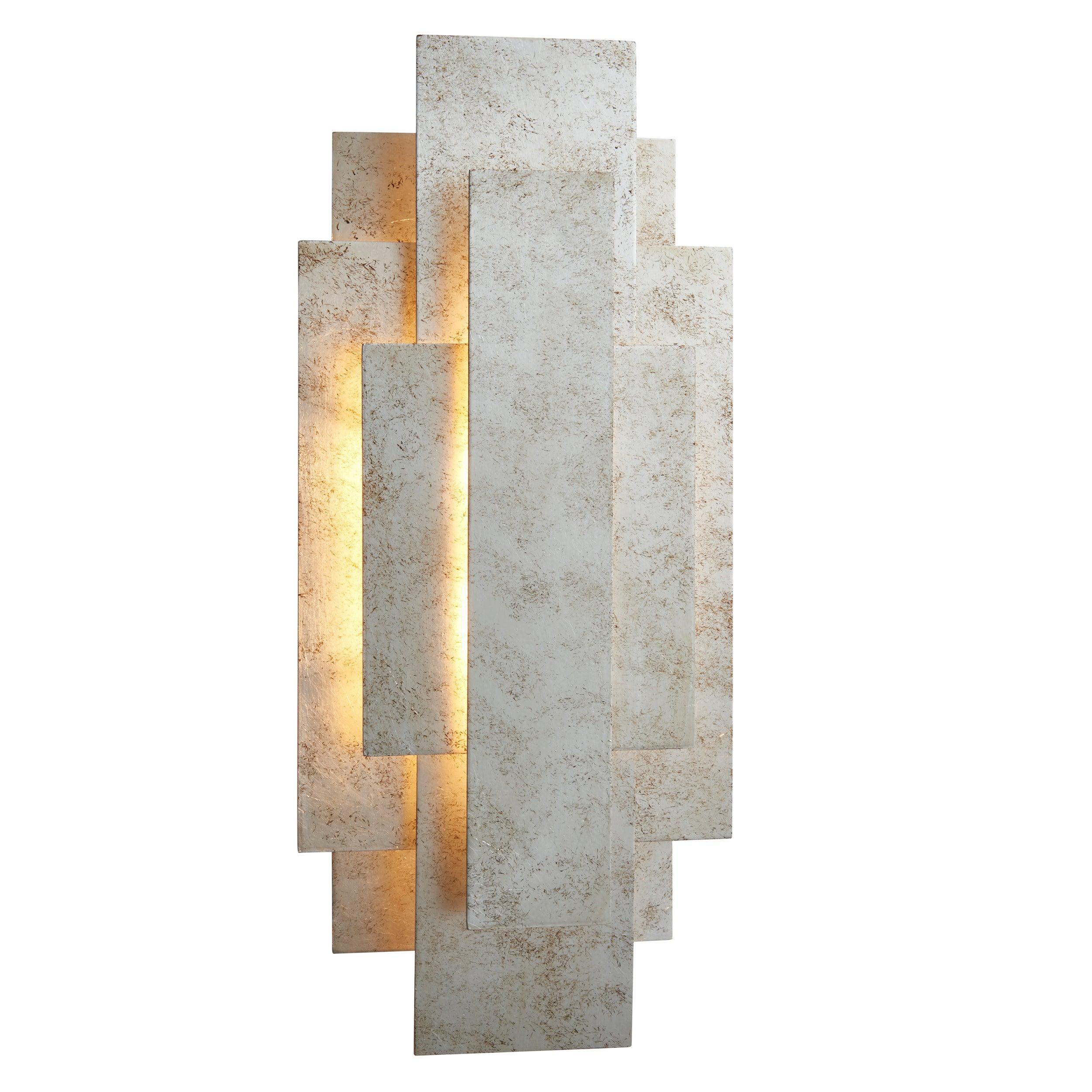 antwerp rectangular silver art deco wall light Hallway Lighting Close Up