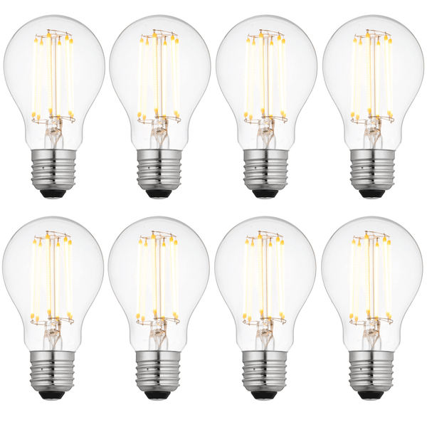 8 x E27 LED Dimmable Filament 6W Lamp/Bulb (40W Equivalent)