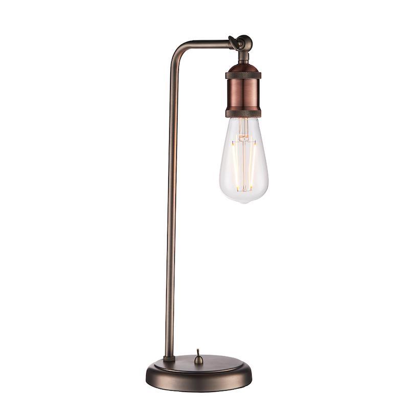 Endon Hal 1 Light Tall Antique Brass Table Lamp - Switched 1