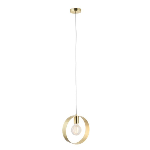 Hoop 1lt Brass Ceiling Pendant Light by Endon Lighting