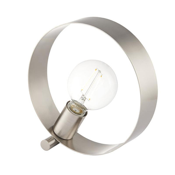 Hoop 1lt Nickel Table Lamp by Endon Lighting