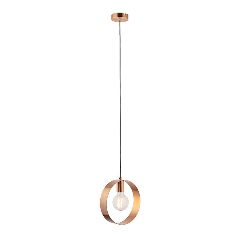 Hoop 1lt Copper Ceiling Pendant Light by Endon Lighting