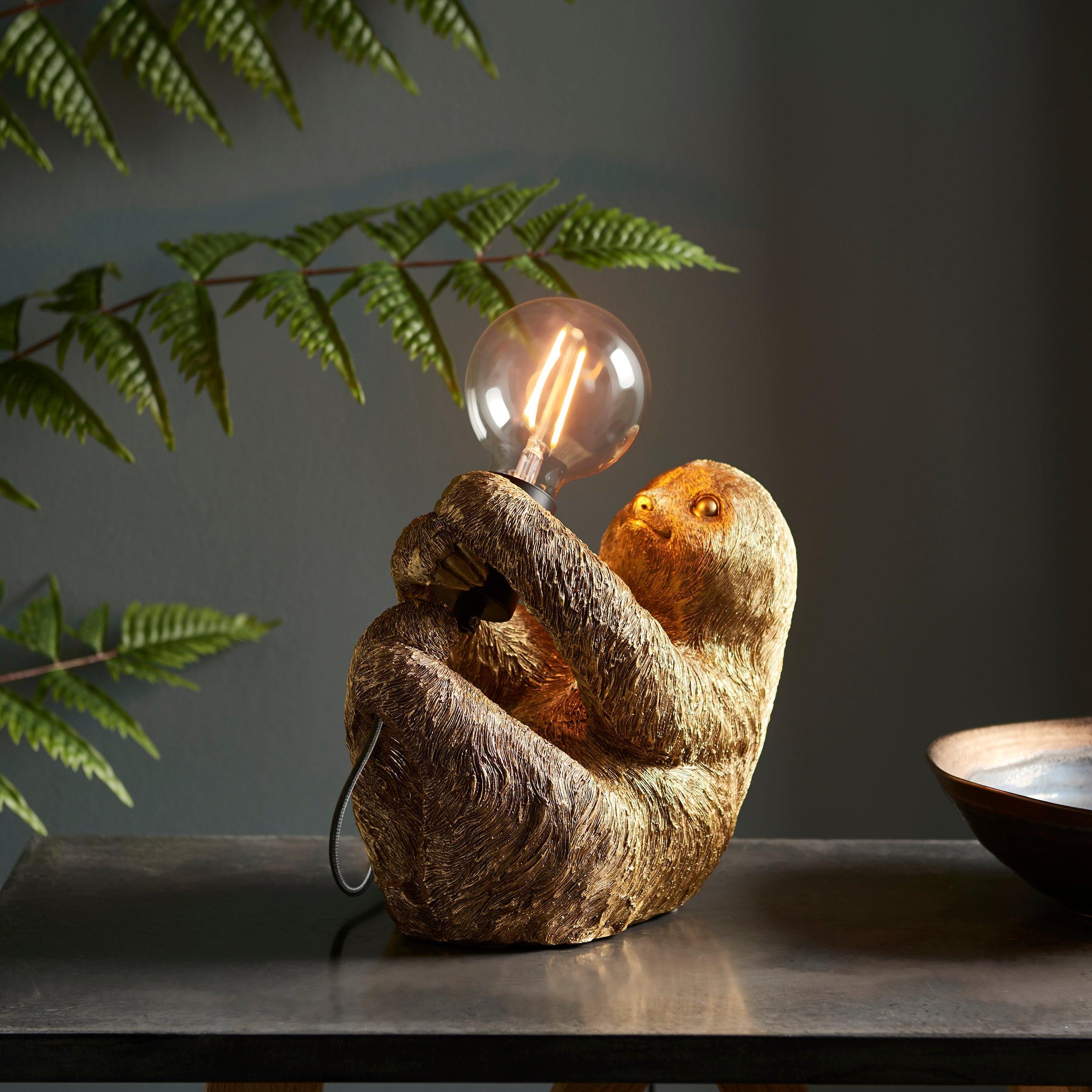 Lazy Gold Sloth Table Lamp-Living Lights-Living-Room-Tiffany Lighting Direct-[image-position]