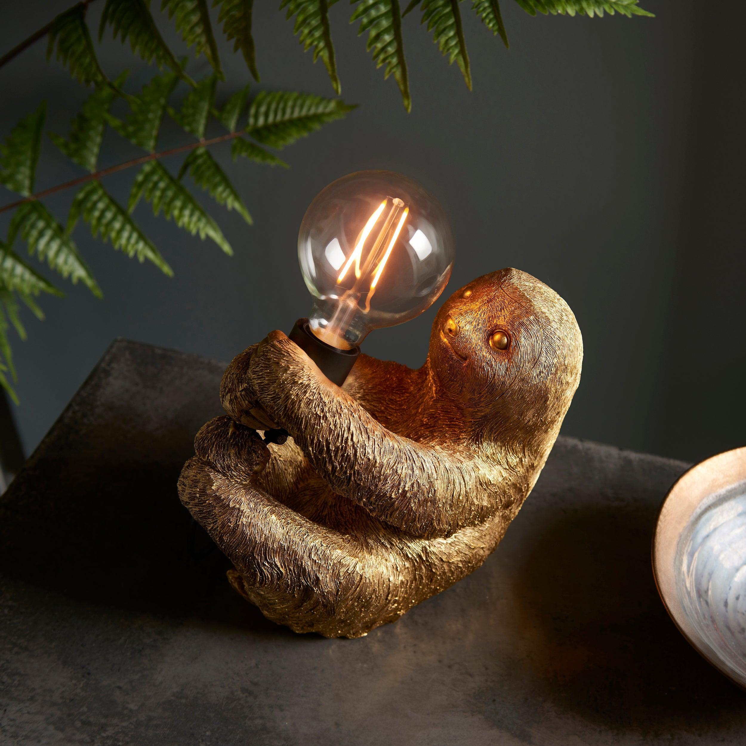 Lazy Gold Sloth Table Lamp-Living Lights-Living-Room-Tiffany Lighting Direct-[image-position]