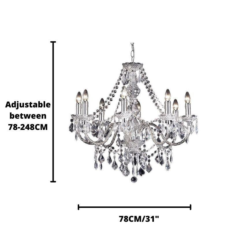 Endon Clarence Chrome & Clear Acrylic Chandelier