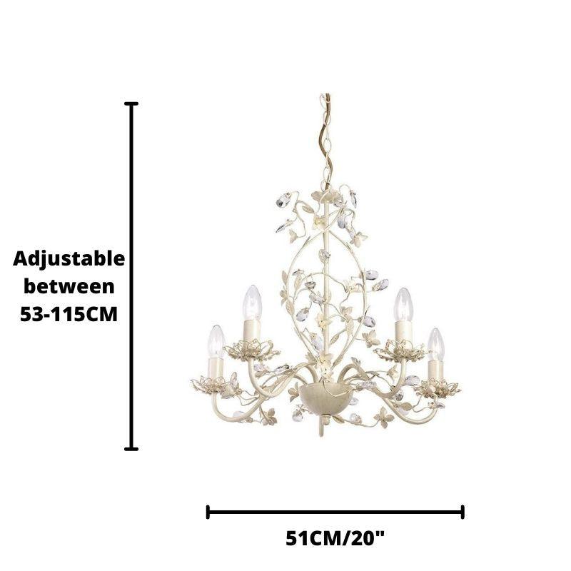 Endon Lullaby Cream & Gold Painted 5 Light Chandelier