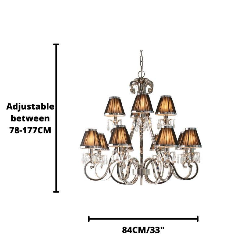 Oksana nickel chandelier 63507 size guide