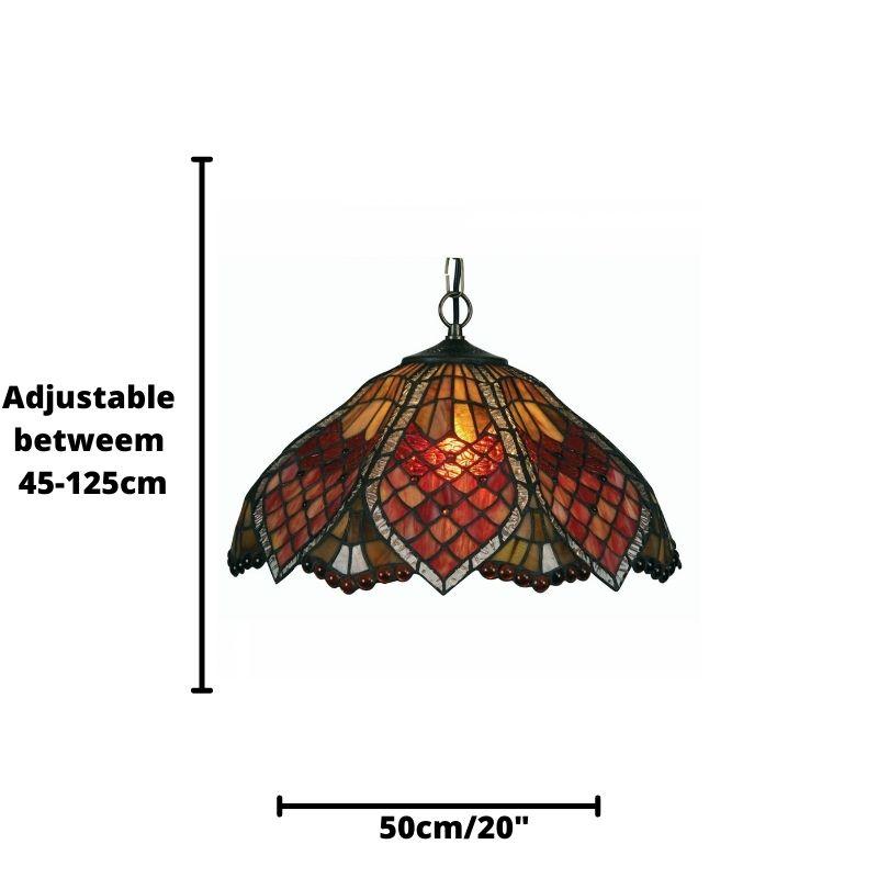 Orsino Large Tiffany Ceiling Light, single bulb fitting