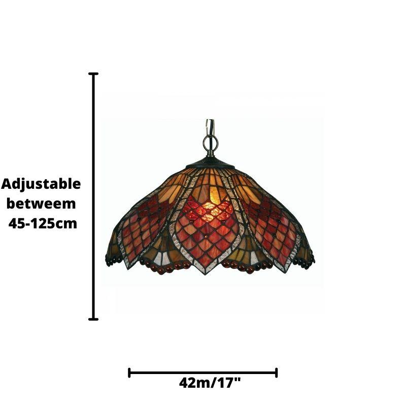 Orsino Medium Tiffany Ceiling Light, single bulb fitting