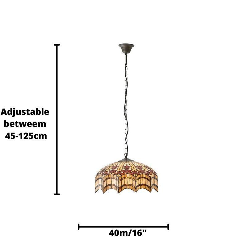 Vesta Medium Tiffany Ceiling Light - 3 Bulb Fitting