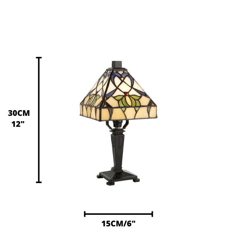 Interiors 1900 Alcea Mini Bedside Tiffany Table Lamp