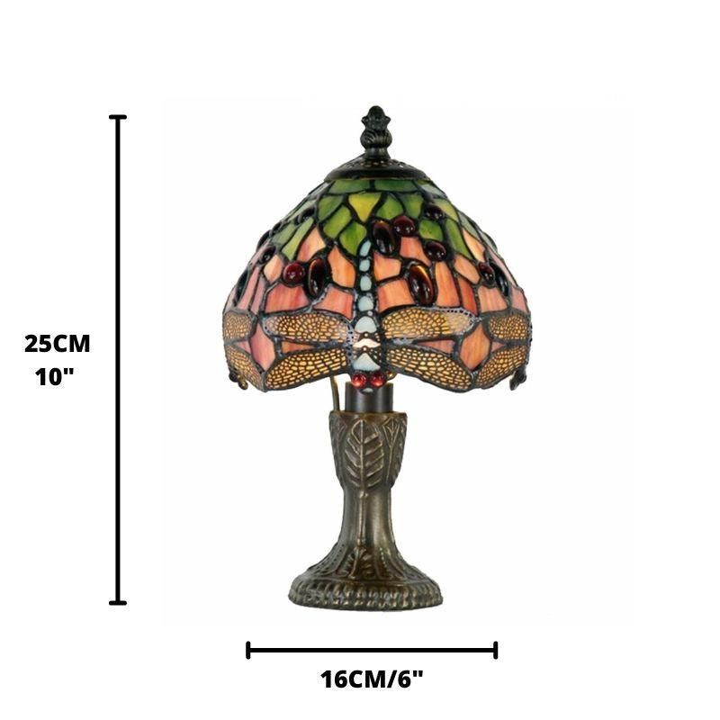 Flame Dragonfly Tiffany Bedside Lamp - Tiffany Lighting Direct