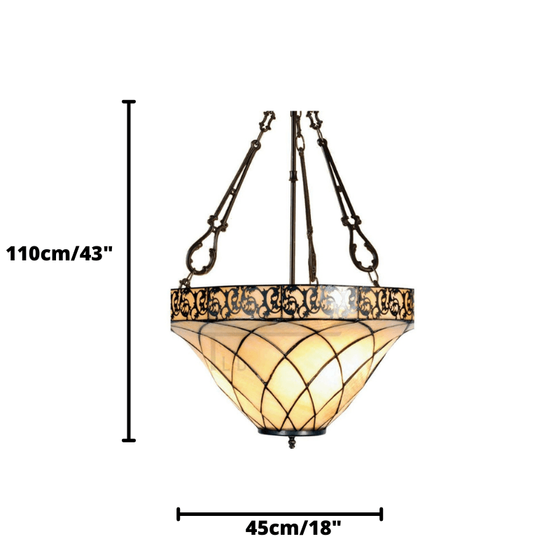 Cambridge Medium Inverted Tiffany Ceiling Light (fancy chain)