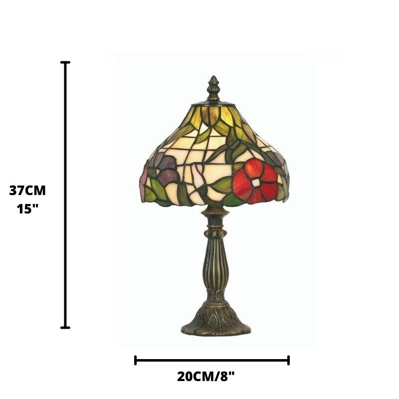 Oaks Tiffany Peonies Bedside Table Lamp