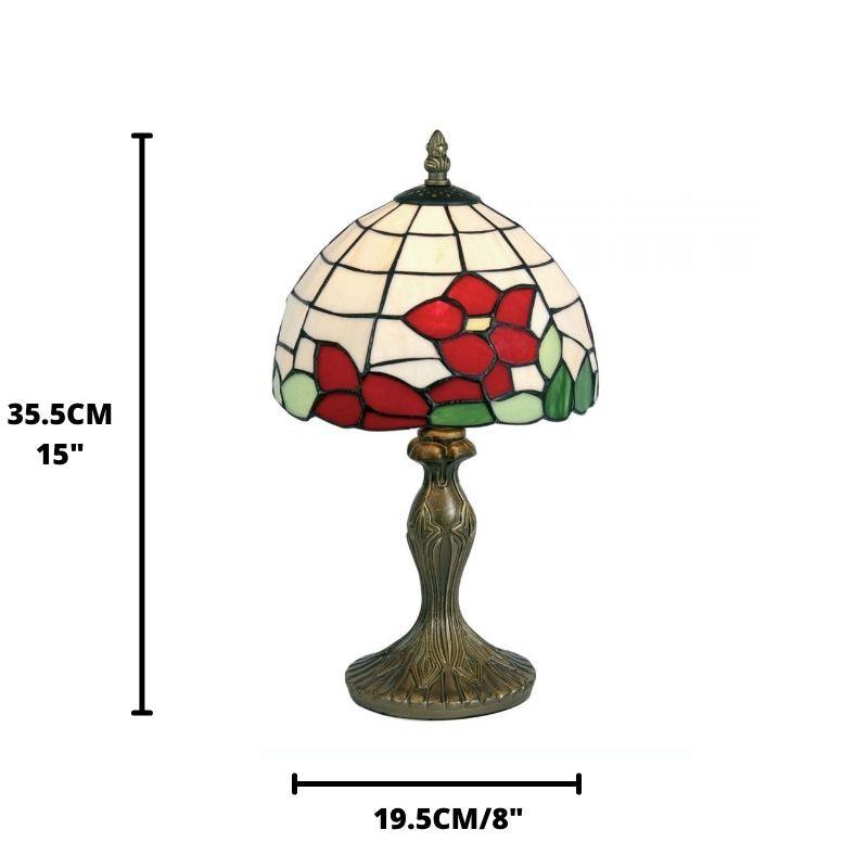Oaks Tiffany Red Flower Bedside Lamp
