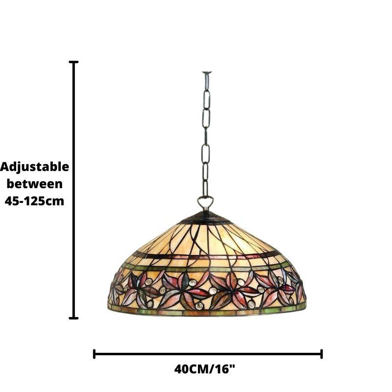 Ashtead Medium Tiffany Ceiling Light - Single bulb fitting