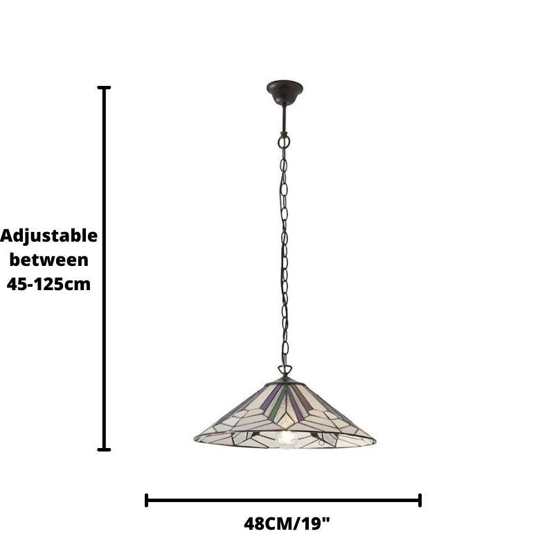 Astoria Large Tiffany Ceiling Light - One Bulb Fitting