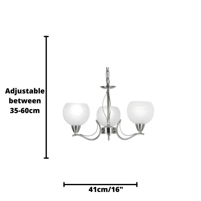 Luanda 3 Light Antique Chrome Chandelier-Oaks Lighting-5-Tiffany Lighting Direct