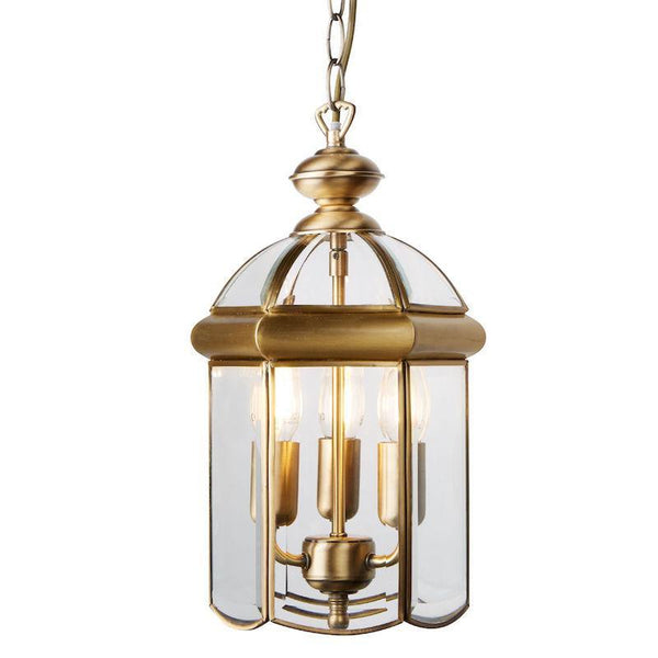 Antique Brass Domed 3 Light Lantern Ceiling Light