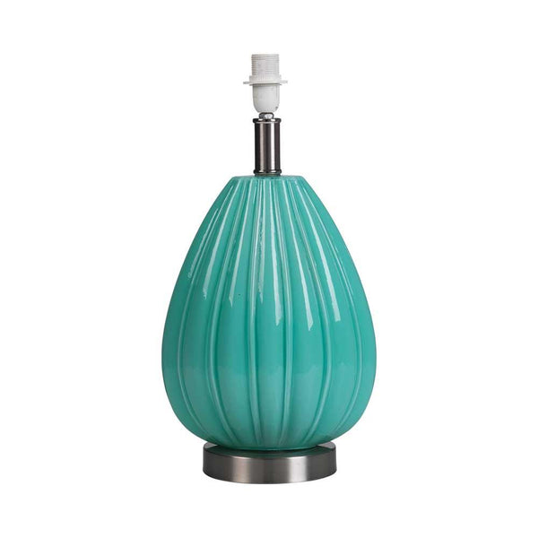 Oaks Lighting Arda Sea Blue Glass & Chrome Touch Table Lamp