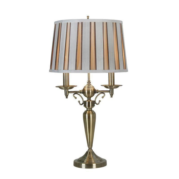 Oaks Wesh Brass 2 Light Table Lamp 1