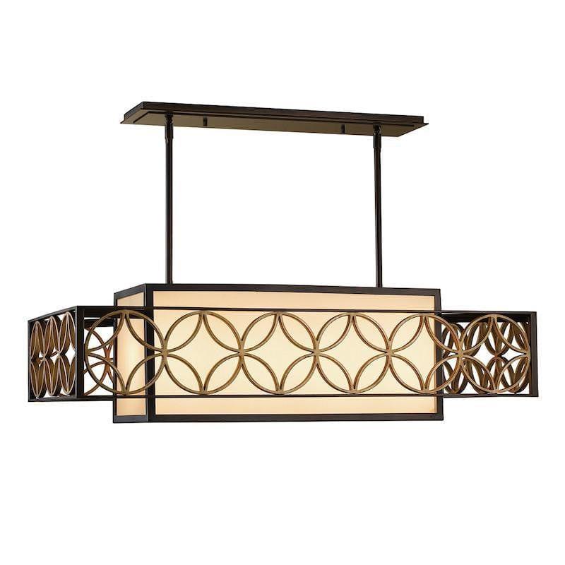 Art Deco Ceiling Lights - Feiss Remy Heritage Bronze And Parisienne Gold Finish 4 Light Chandelier FE/REMY/P/A