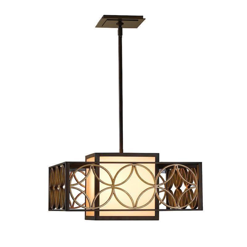 Art Deco Ceiling Lights - Feiss Remy Heritage Bronze And Parisienne Gold Finish Finish 1 Light Chandelier FE/REMY/P/B