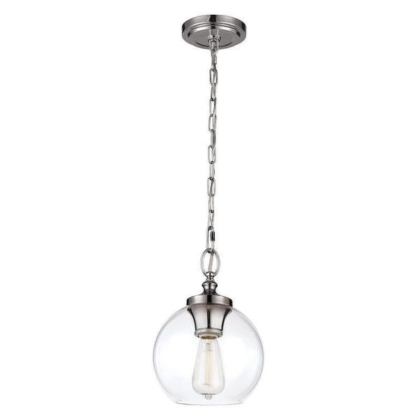 Art Deco Ceiling Lights - Feiss Tabby Polished Nickel Finish Small Pendant Ceiling Light FE/TABBY/P/S