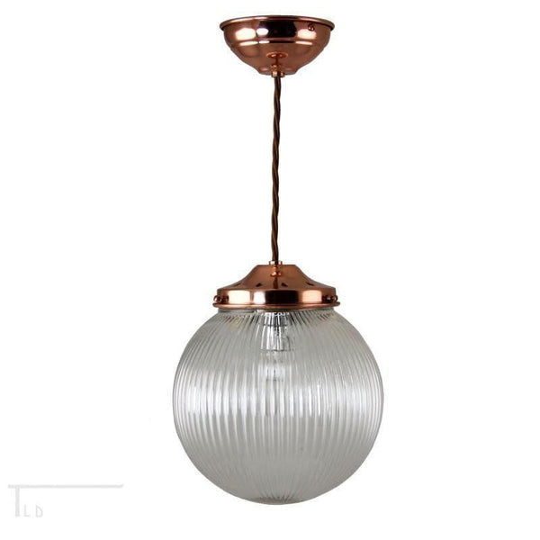 Art Deco Ceiling Lights - Kansa Medium Prismatic Globe Pendant Ceiling Light PRISM826