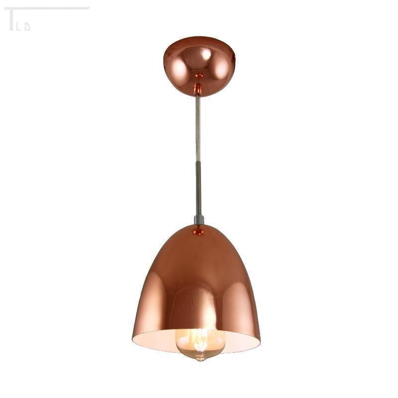 Art Deco Ceiling Lights - Kansa Small Copper Pendant Ceiling Light COPP34