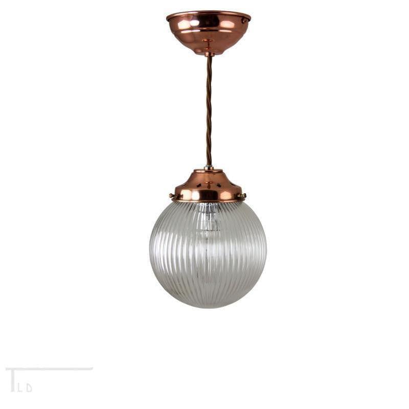 Art Deco Ceiling Lights - Kansa Small Prismatic Globe Pendant Ceiling Light PRISM823