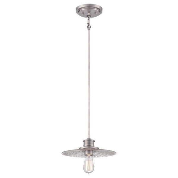 Art Deco Ceiling Lights - Quoizel Admiral Antique Nickel Finish Small Pendant Ceiling Light QZ/ADMIRAL/P AN