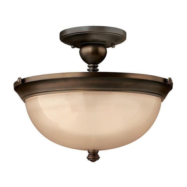 Art Deco Flush & Semi Flush - Hinkley Mayflower Olde Bronze Finish Semi Flush Ceiling Light HK/MAYFLOWER/SF