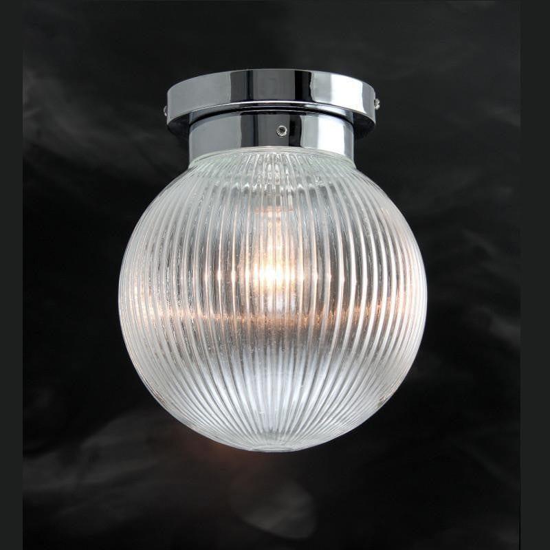 Art Deco Flush & Semi Flush - Kansa Prismatic Globes Flush Ceiling Light PRISM428
