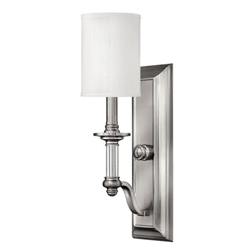 Art Deco Wall Lights - Hinkley Sussex Brushed Nickel Finish Single Arm Wall Light HK/SUSSEX1