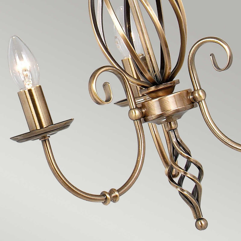 Elstead Artisan Aged Brass 3 Light Chandelier-Elstead Lighting-7-Tiffany Lighting Direct