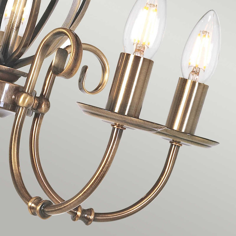 Elstead Artisan Aged Brass 5 Light Chandelier-Elstead Lighting-6-Tiffany Lighting Direct