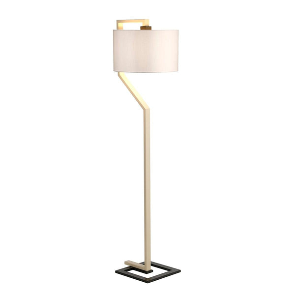 Elstead Lighting Axios Cream & Grey Floor Lamp & Ivory Shade by Elstead Lighting 1