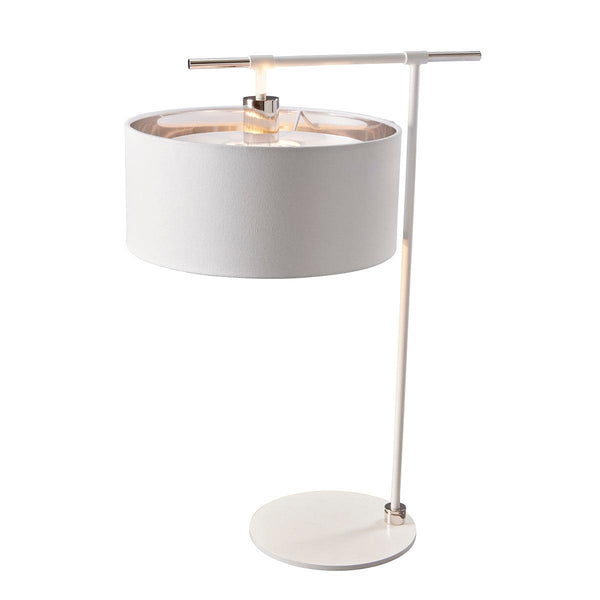 Balance 1 Light Table Lamp - White and Polished Nickel  Elstead Lighting 1