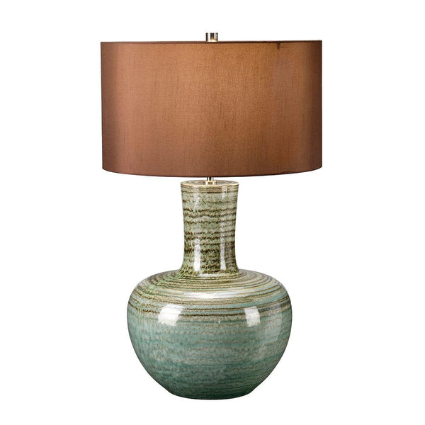 Elstead Barnsbury 1 Light Green Glazed Ceramic Table Lamp 1