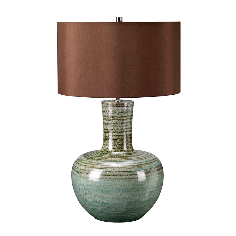 Elstead Barnsbury 1 Light Green Glazed Ceramic Table Lamp unlit