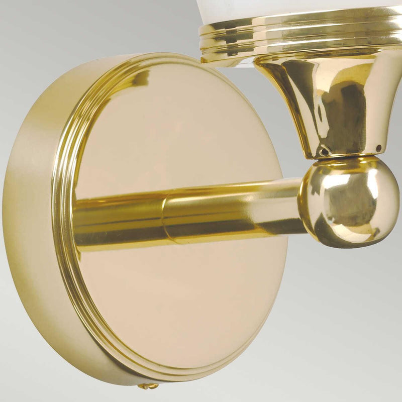 Eliot Polished Brass Finish Solid Brass Bathroom Wall Light Close Up Image