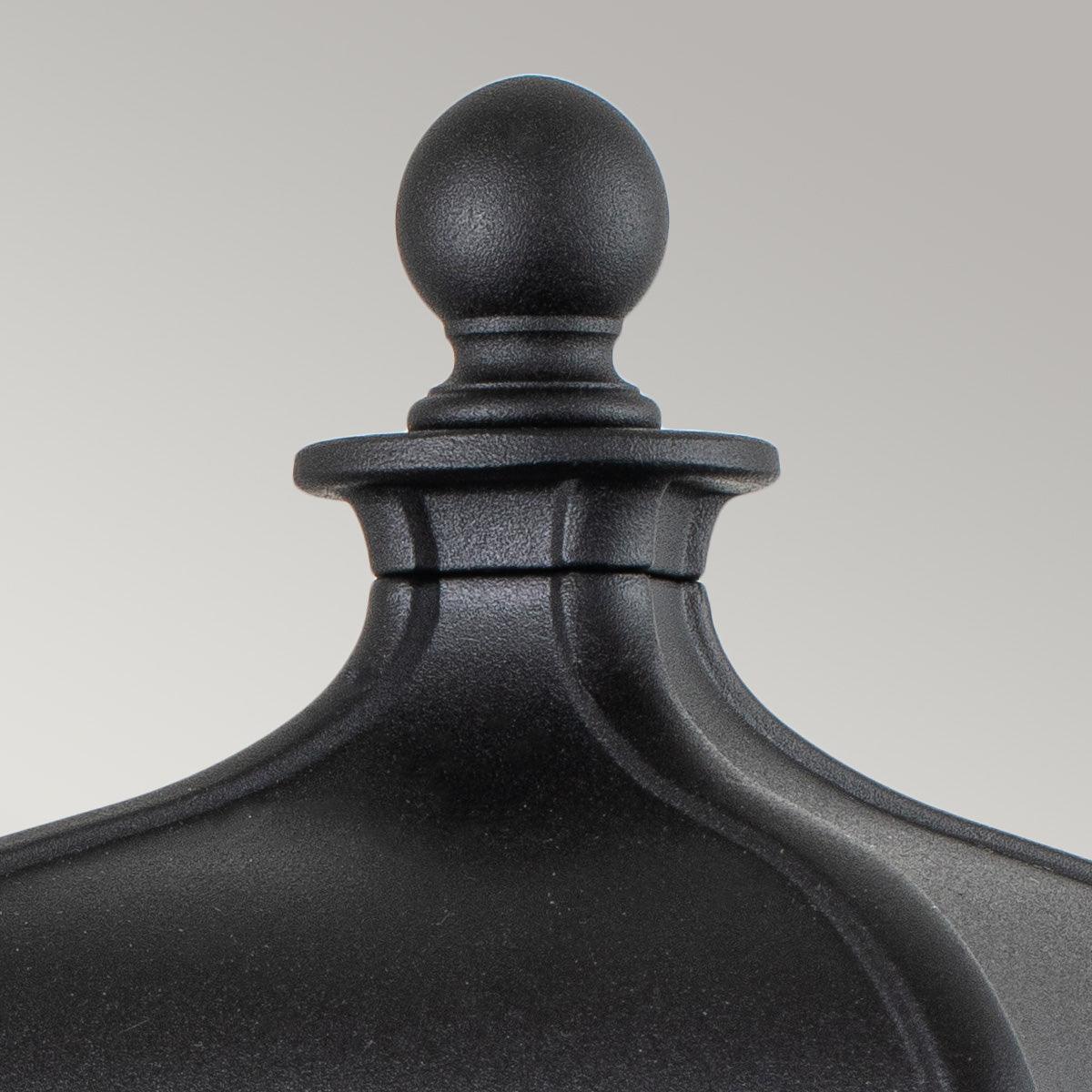 elstead bayview medium black outdoor pedestal lantern Close Up