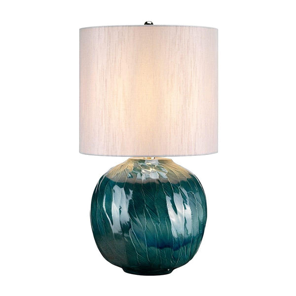 Blue Globe 1 Light Ceramic Table Lamp Elstead Lighting 1