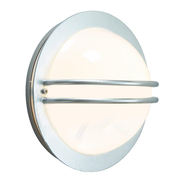 Norlys Bremen Wall Light - Galvanised With Opal Glass