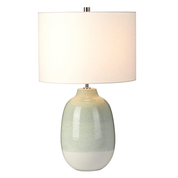 Chelsfield 1 Light Green & White Ceramic Table Lamp  Elstead Lighting 1