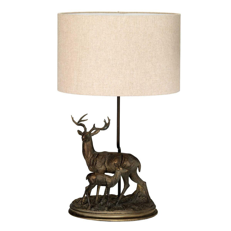 Amelia 1 Light Bronze Table Lamp With Natural Oval Shade  Elstead Lighting 3