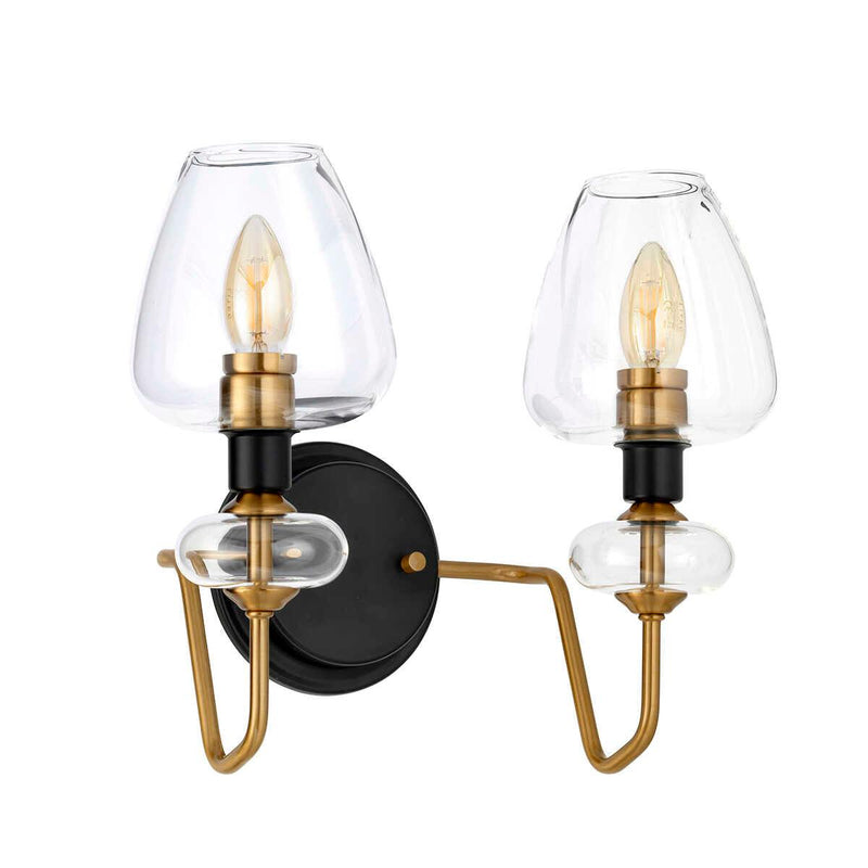 Armand Double Aged Brass Wall Light ,DL-ARMAND2-AB,Elstead Lighting, living room close up image