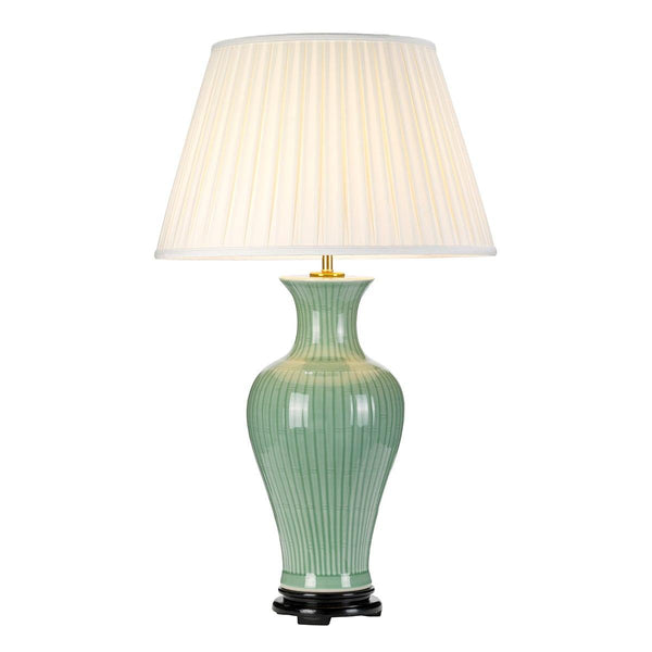 Dalian 1 Light Ceramic Table Lamp With Tall Ivory Shade  Elstead Lighting 1